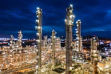 Industrial Area Oil And Gas LPG Refinery Plants And Stores Pipeline In Thailand Royalty Free Stock Photo