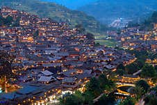 China Guizhou Xijiang Miao Village Stock Photos