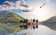 Island Of Saint George By The Coast Of Perast In The Bay Of Kotor, Montenegro Royalty Free Stock Photo