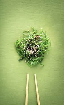 Seaweed Salad With Sesame Seeds Royalty Free Stock Photo