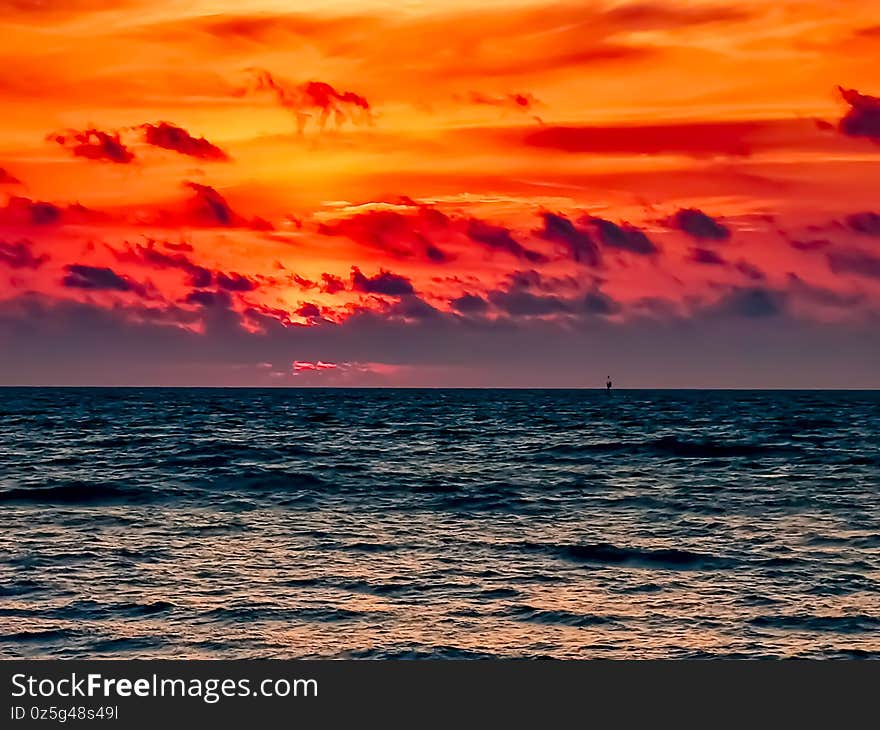 A view from a beach in Mangalia, the Black Sea in the early morning light. A view from a beach in Mangalia, the Black Sea in the early morning light