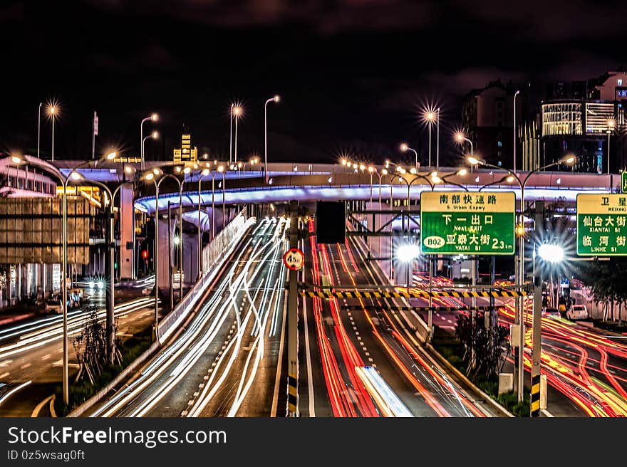 Night view of highway in Changchun Economic and Technological Development Zone