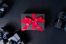 Black Friday Sale, Black Gift Box For Online Shopping Royalty Free Stock Images