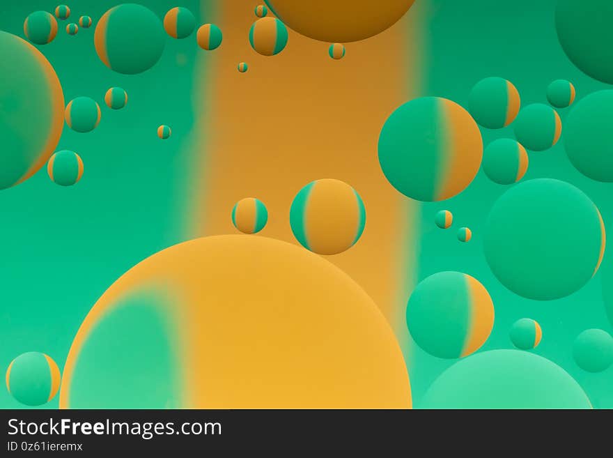 Oil and water abstract in yellow and  green