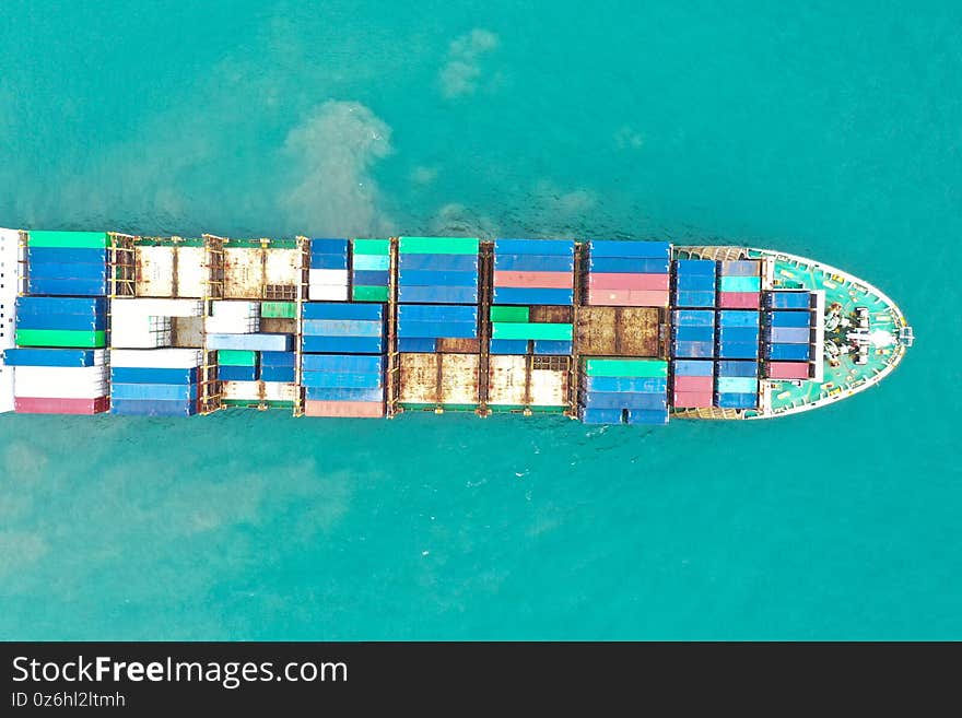 This is taken on a freighter from the sky moving to the terminal in Hong Kong. This is taken on a freighter from the sky moving to the terminal in Hong Kong