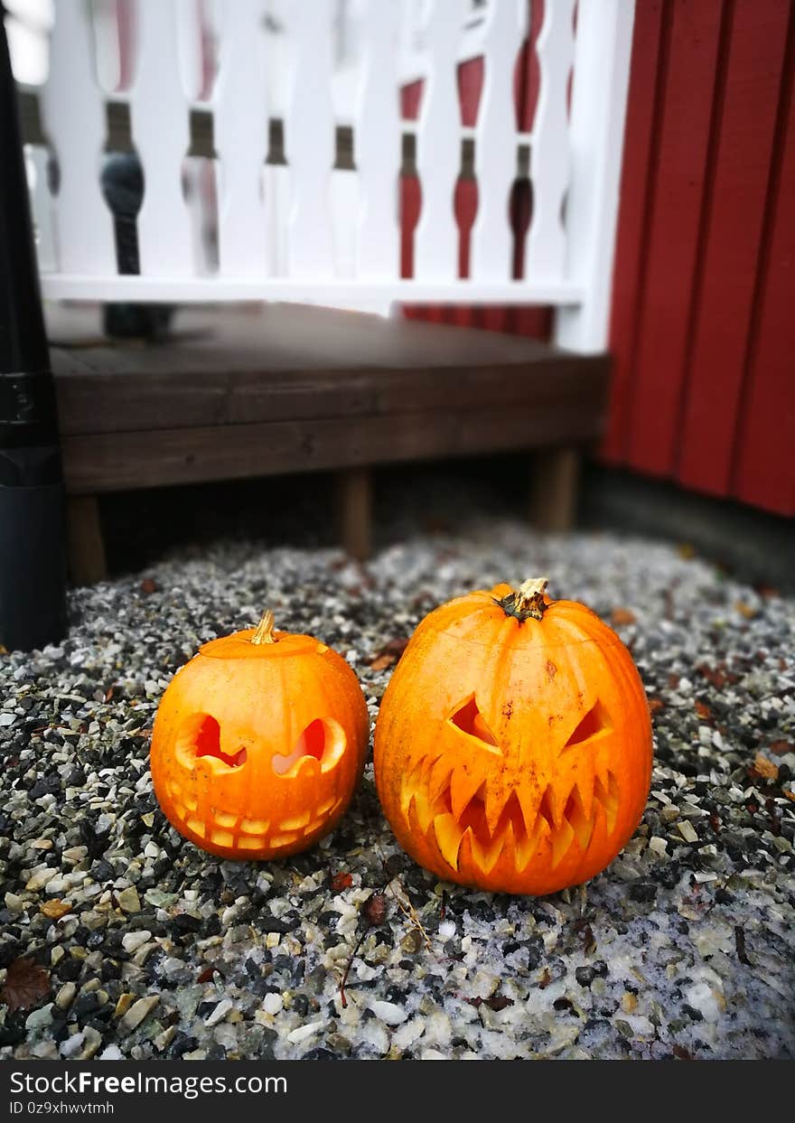 Pumpkin house decoration traditional Halloween