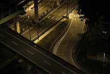 Empty Road At Night In Malaysia Stock Photos