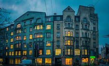 Art Nouveau Architecture On A Building Facade In Riga, Latvia Stock Photography