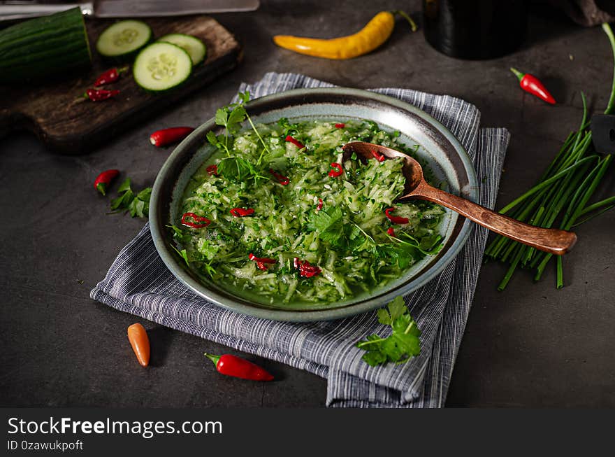 Homemade Cucumber Salad With Chilli