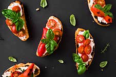 Bruschetta Sandwiches Stock Photography