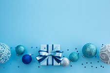 Blue Christmas Holiday Gift Stock Images