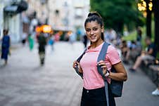 Summer Lifestyle Fashion Portrait Of Young Stylish Woman Royalty Free Stock Image