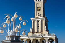 Northern River Terminal Or Rechnoy Vokzal In Moscow, Russia. Monument Of Soviet Architecture, Landmark Of Moscow Royalty Free Stock Photo