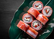 Sushi Roll With Fish And Rice Royalty Free Stock Image