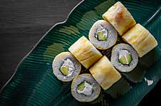 Sushi Roll With Fish And Rice Royalty Free Stock Photos