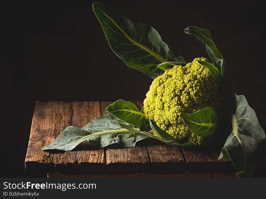 Head of green color cauliflower