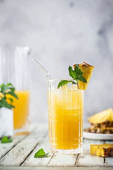 Fresh Pineapple Cocktail Stock Photography