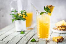 Fresh Pineapple Cocktail Stock Photography