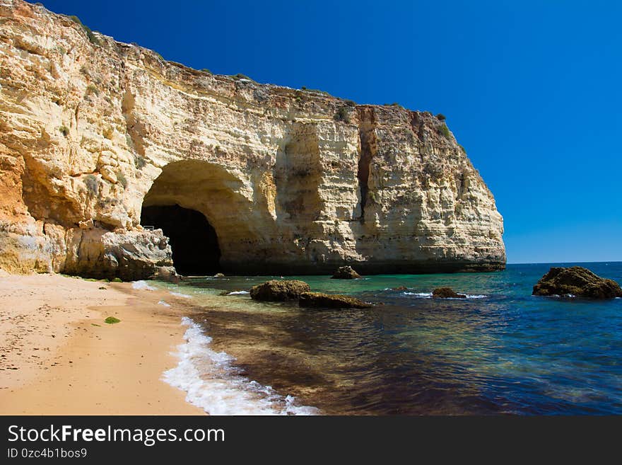 Praia da Marinha, beautiful beach Marinha in Algarve, Portugal. Praia da Marinha, one of the most famous beaches of Portugal, located on the Atlantic coast in Lagoa Municipality, Algarve. Praia da Marinha, beautiful beach Marinha in Algarve, Portugal. Praia da Marinha, one of the most famous beaches of Portugal, located on the Atlantic coast in Lagoa Municipality, Algarve