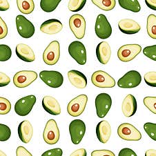 Vector Seamless Avocado Pattern. Green Fruit On A White Background. Design For Printing, Wallpaper, Fabrics, Textiles, Banners, Pa Stock Photography