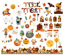 Halloween Characters And Elements Stock Photos