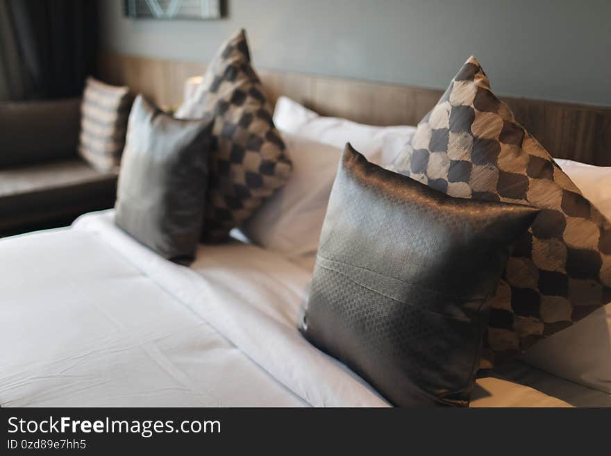 black and grey modern bedroom interior