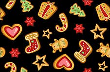 Colorful Christmas Cookies Seamless Pattern Stock Image