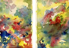 Watercolor Texture From Abstract Spots. Blending From One Color To Another. Stock Photos