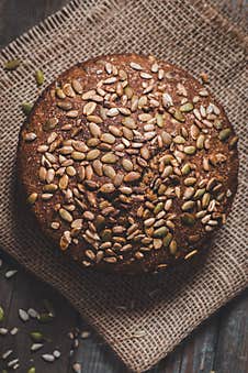 Rye Bread With Pumpkin Seeds Royalty Free Stock Image