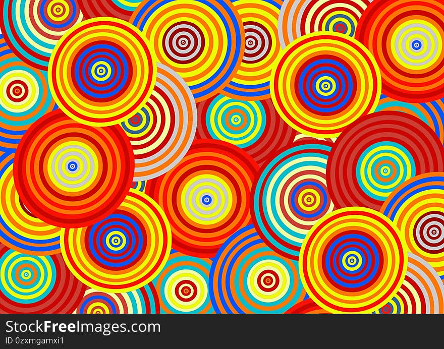 Abstract background made of fun colorful circle pattern for decoration