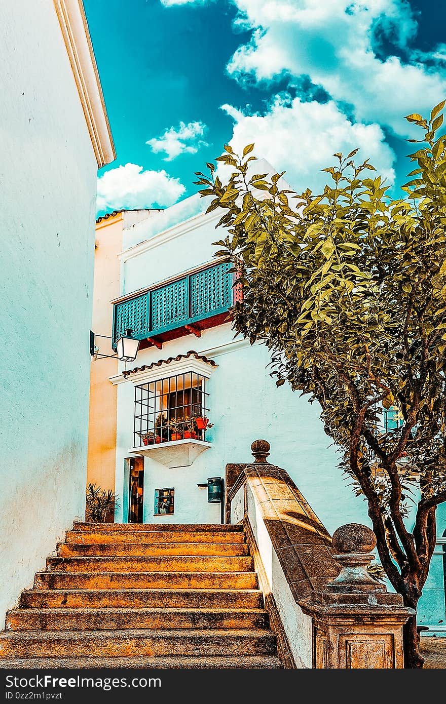 Typical landscapes and authentic Catalan cozy streets in cities of  Spain.Catalonia