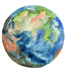 Watercolor Background Of Globe In Red And Black Stock Photos