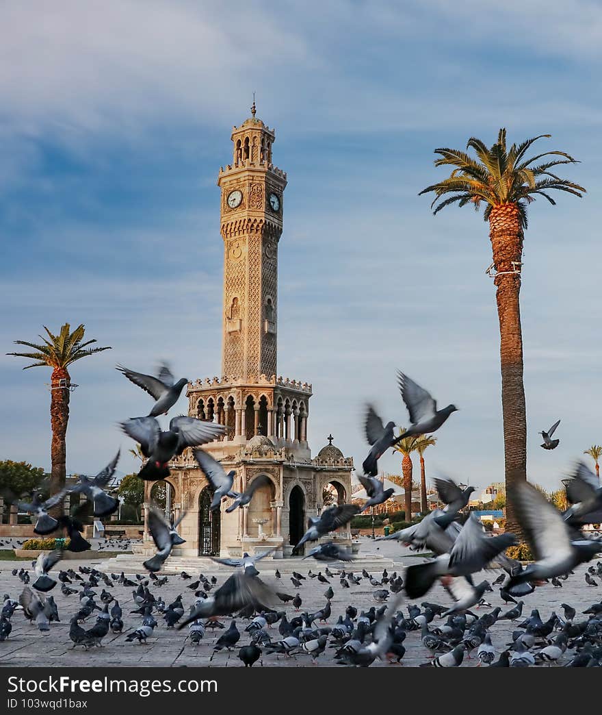 Travel concept photo; Turkey / Izmir / Konak / Historical Old Clock Tower / Konak Square