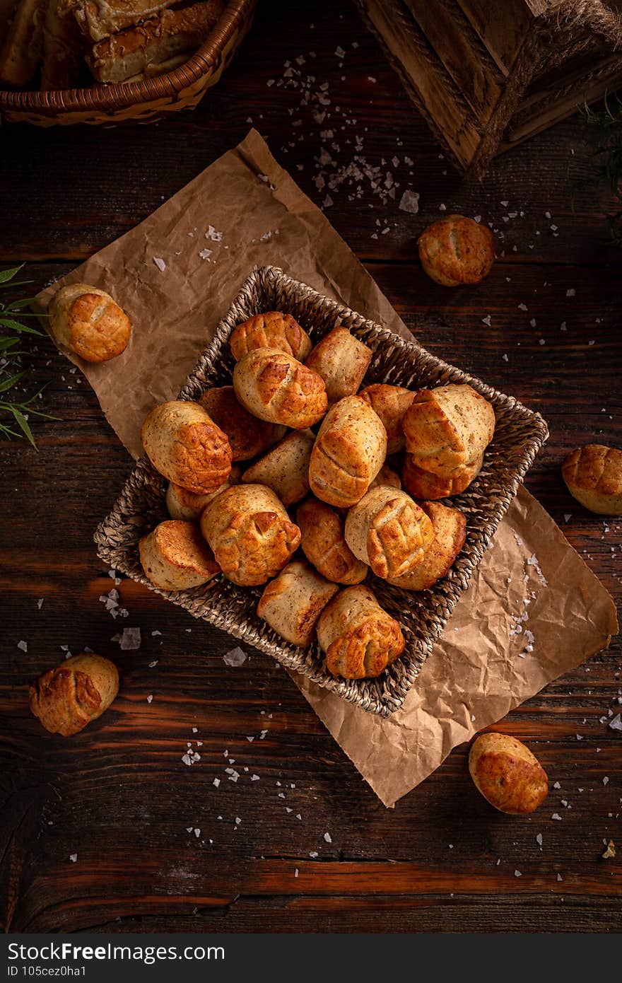 Salty cookies made of ground pork cracklings