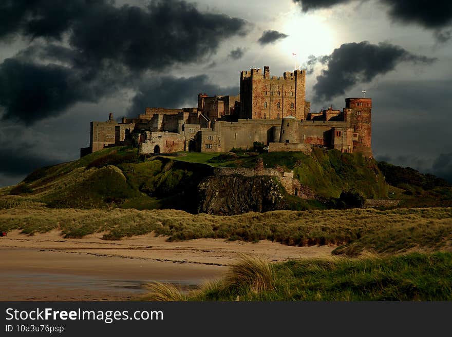 Bamburgh castle on the east coast of Northumberland. UK.