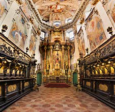 The Benedictine Monastery With  The Church Of St Adalbert From 14th Century. Beautiful Baroque Catholic Church Interior In Broumov Royalty Free Stock Photo