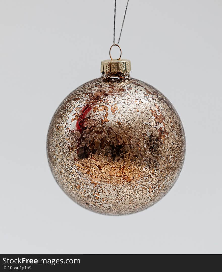 A closeup shot of a beautiful elegant Christmas ornament on a white background