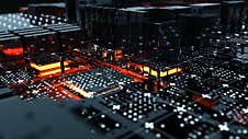 Abstract Central Computer Processors Concept. 3D Illustration Stock Images