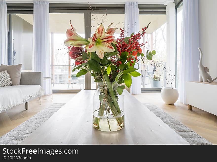 Mixed flowers in a vase