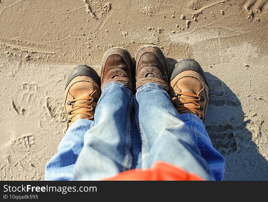 Family enjoying winter together, kids with parents walking on the beach, outdoors lifestyle