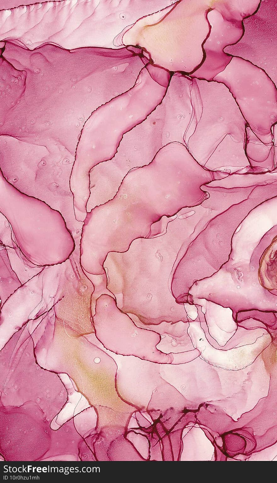 Bright colors of the east. Sexy pink, powdery rose color. Abstract modern painting, layers, waves in pink colors. The movement of layers, bubbles, vortex. Alcohol ink texture. Liquid ink abstract background. Art for design.