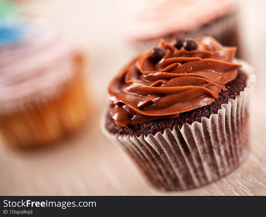 Selection of Colored Cupcakes. High photo quality