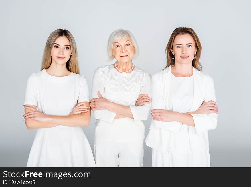 three generation of pleased women in