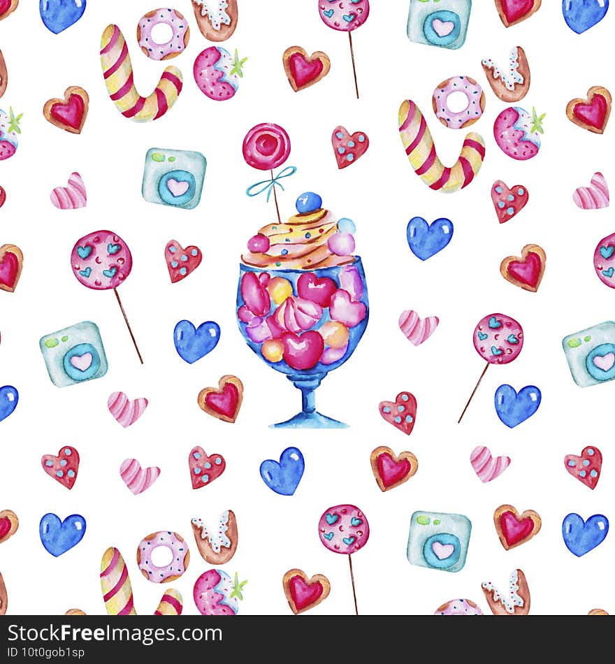 Watercolor Valentine`s wallpaper