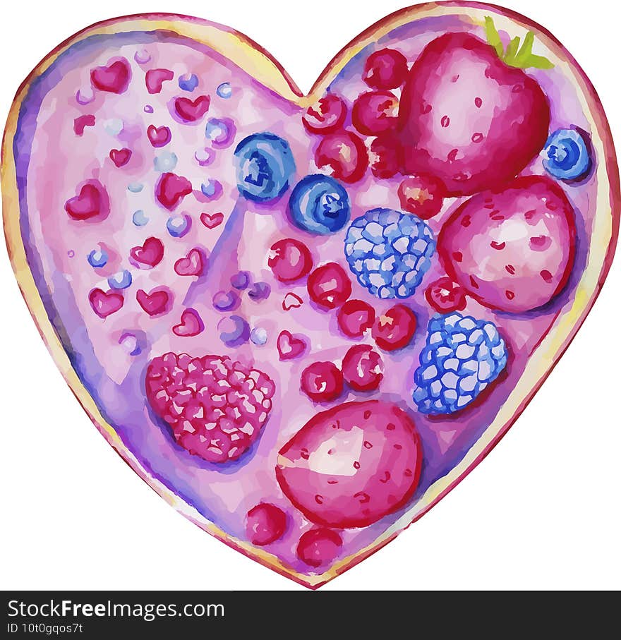 Watercolor Valentine`s heart