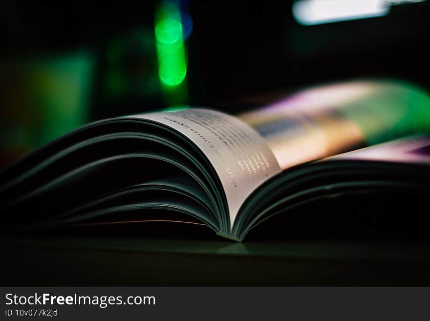 Open book on the school desk