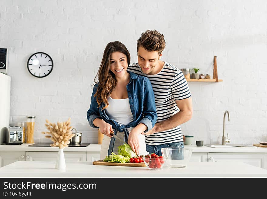 view of happy young couple together