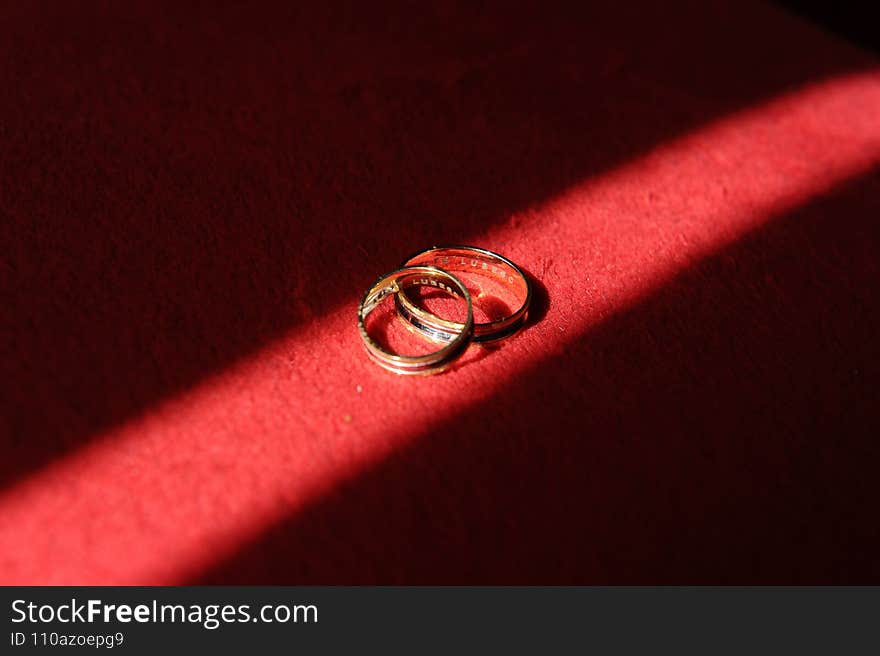 Wedding rings. Detail of wedding rings on the most beautiful day of the bride and groom.