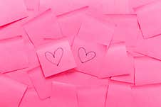 Sticky Note Post It In Pink Color As Background Royalty Free Stock Photo