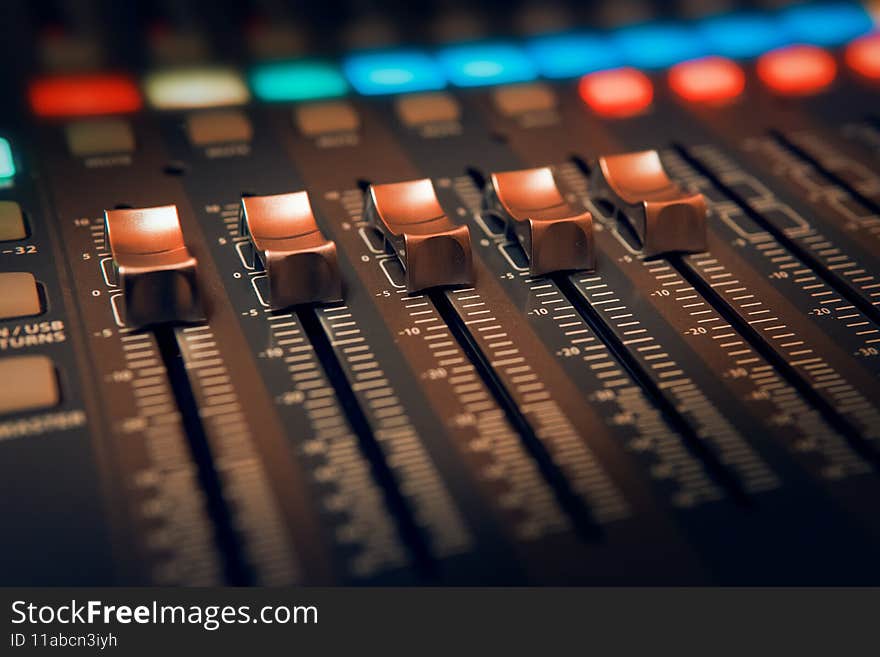Music production Recording Studio - audio mixing equipment. Music production Recording Studio - audio mixing equipment